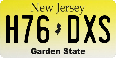 NJ license plate H76DXS