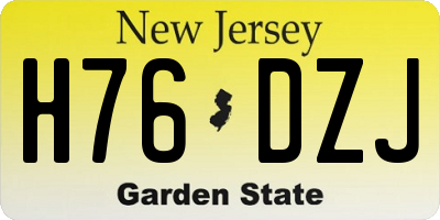 NJ license plate H76DZJ