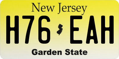 NJ license plate H76EAH