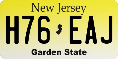 NJ license plate H76EAJ