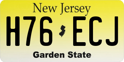 NJ license plate H76ECJ