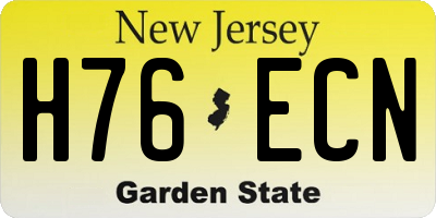 NJ license plate H76ECN