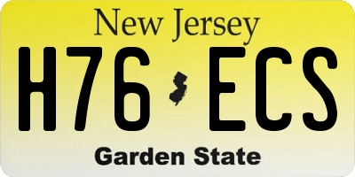 NJ license plate H76ECS