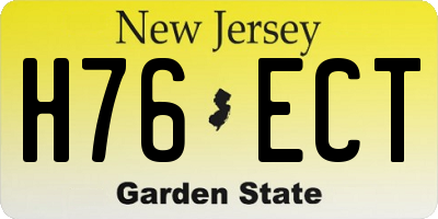 NJ license plate H76ECT