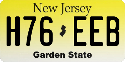 NJ license plate H76EEB