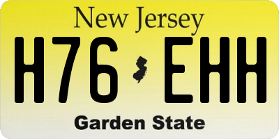 NJ license plate H76EHH