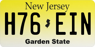 NJ license plate H76EIN