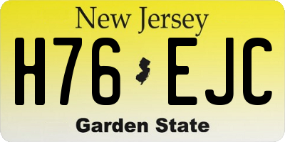 NJ license plate H76EJC
