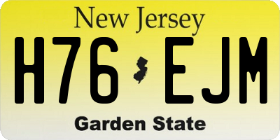 NJ license plate H76EJM