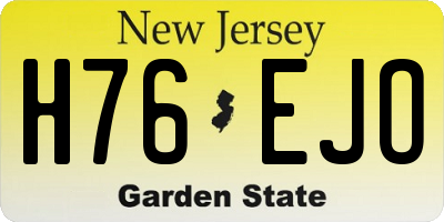 NJ license plate H76EJO