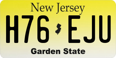 NJ license plate H76EJU