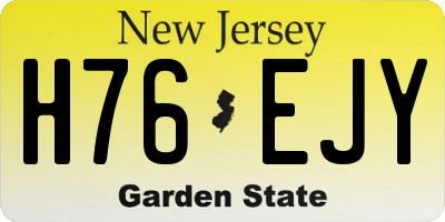 NJ license plate H76EJY