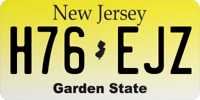 NJ license plate H76EJZ