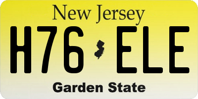 NJ license plate H76ELE