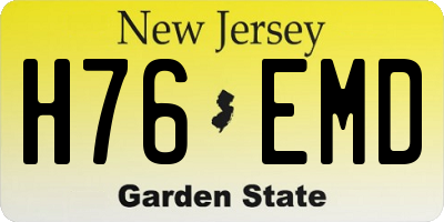 NJ license plate H76EMD