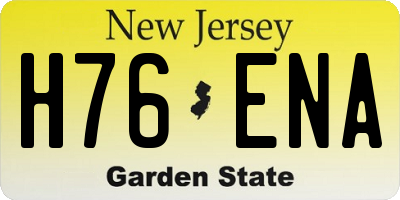 NJ license plate H76ENA