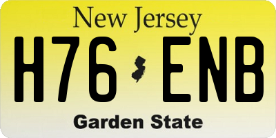 NJ license plate H76ENB