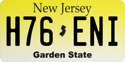 NJ license plate H76ENI