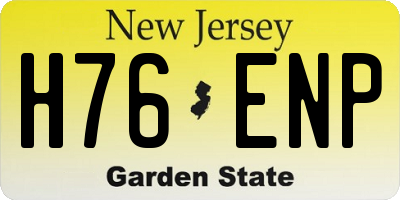 NJ license plate H76ENP