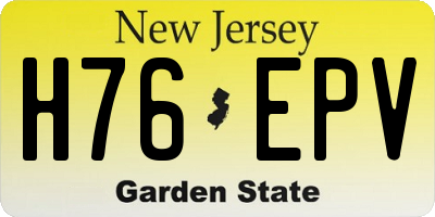 NJ license plate H76EPV