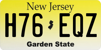 NJ license plate H76EQZ
