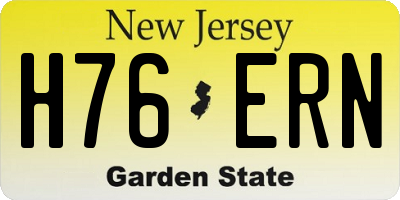 NJ license plate H76ERN