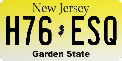 NJ license plate H76ESQ