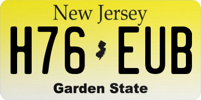 NJ license plate H76EUB