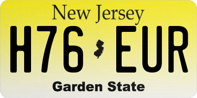 NJ license plate H76EUR