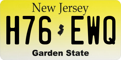 NJ license plate H76EWQ
