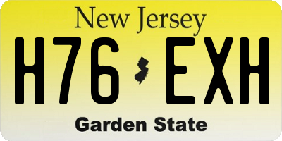 NJ license plate H76EXH