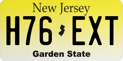 NJ license plate H76EXT