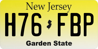 NJ license plate H76FBP