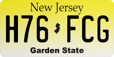 NJ license plate H76FCG