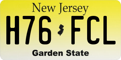 NJ license plate H76FCL