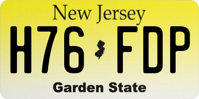 NJ license plate H76FDP