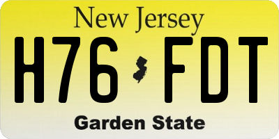 NJ license plate H76FDT