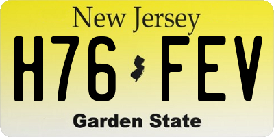 NJ license plate H76FEV