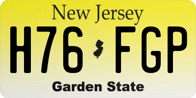 NJ license plate H76FGP