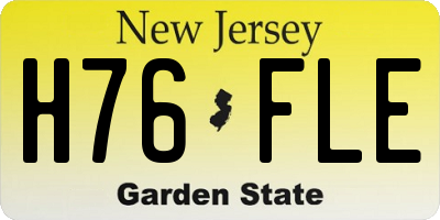 NJ license plate H76FLE