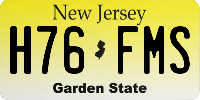 NJ license plate H76FMS