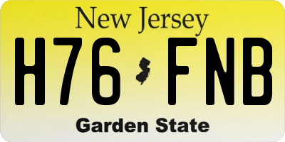 NJ license plate H76FNB
