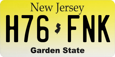 NJ license plate H76FNK