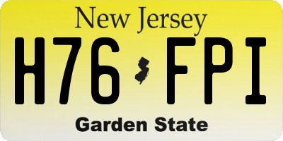 NJ license plate H76FPI