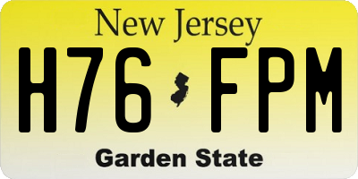 NJ license plate H76FPM