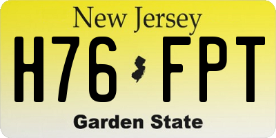 NJ license plate H76FPT