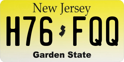 NJ license plate H76FQQ