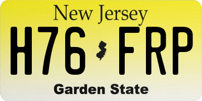 NJ license plate H76FRP