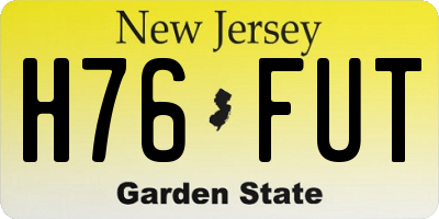 NJ license plate H76FUT