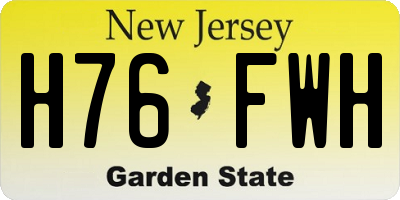 NJ license plate H76FWH